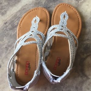 Bongo Girls Silver Gladiator sandals, size 13M